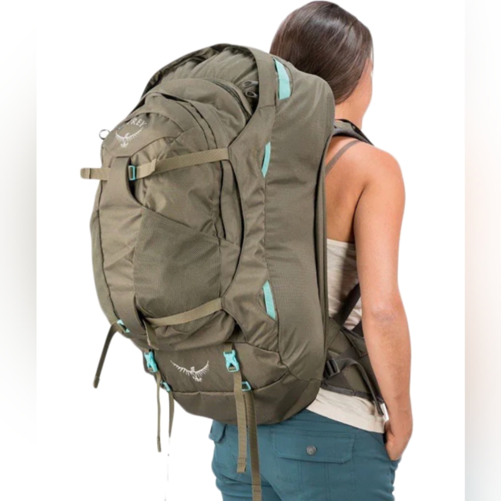 New Osprey Fairview 55 Travel Pack - Backpack w/ detachable daypack - Misty Gray